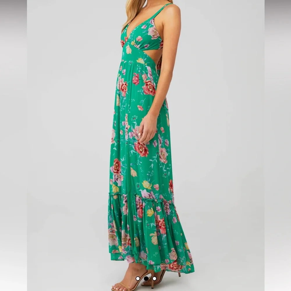 YUMI KIM TRACY Wonderful World Green maxi dress size L - Picture 2 of 14